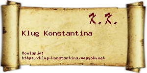 Klug Konstantina névjegykártya